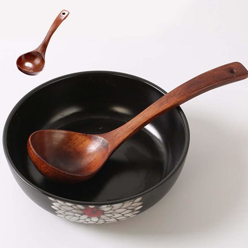 Long Handled Wooden Soup Spoons Bamboo Wood
