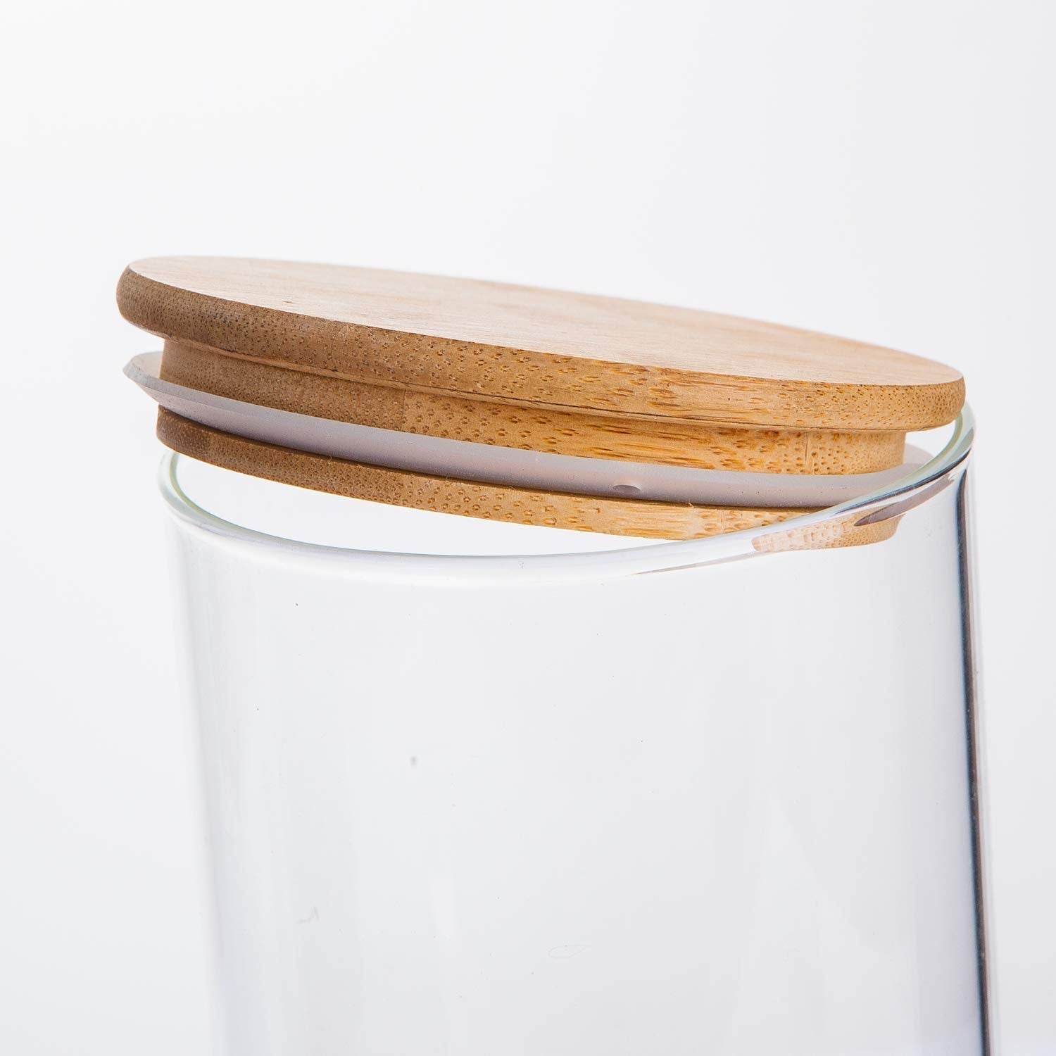 Glass Food Storage Containers with Bamboo Lids- Set of 5